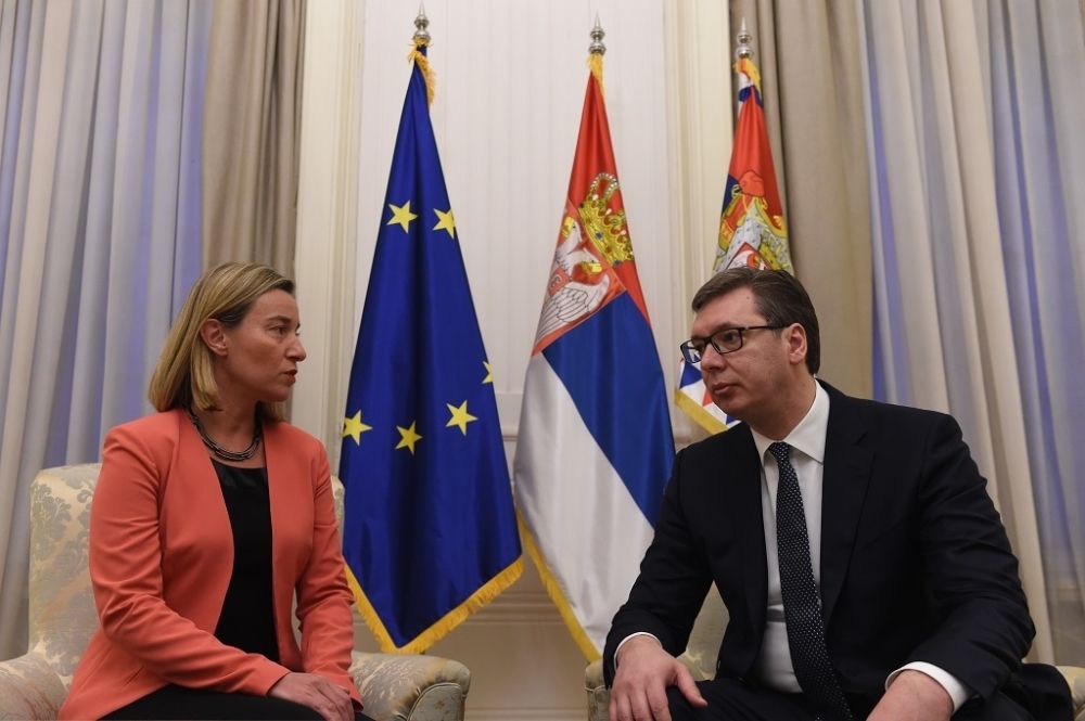 Počeo sastanak Vučića i Mogerini u Briselu