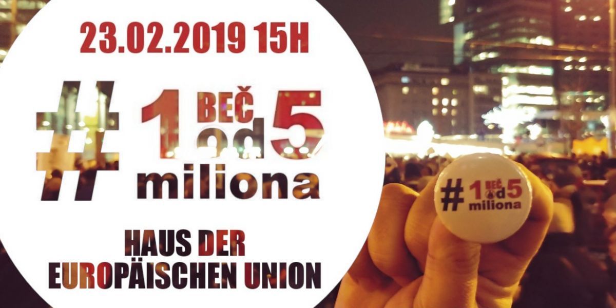 23. фебруара скуп подршке у Бечу "1 од 5 милиона, Беч"