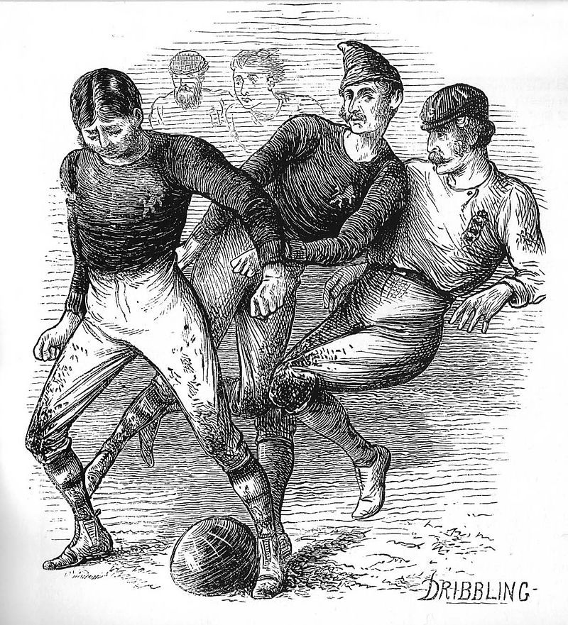 Илустрација са првог меча (фото: By William Ralston (1848-1911) - Scanned from the book Historia del Fútbol, Public Domain, https://commons.wikimedia.org/w/index.php?curid=43148046)