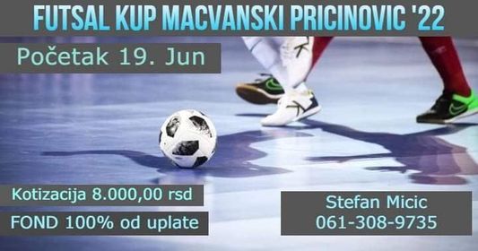 Futsal kup u Mačvanskom Pričinoviću 19. juna