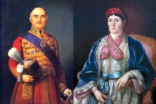 Knjaz Miloš Obrenović sa suprugom Ljubicom