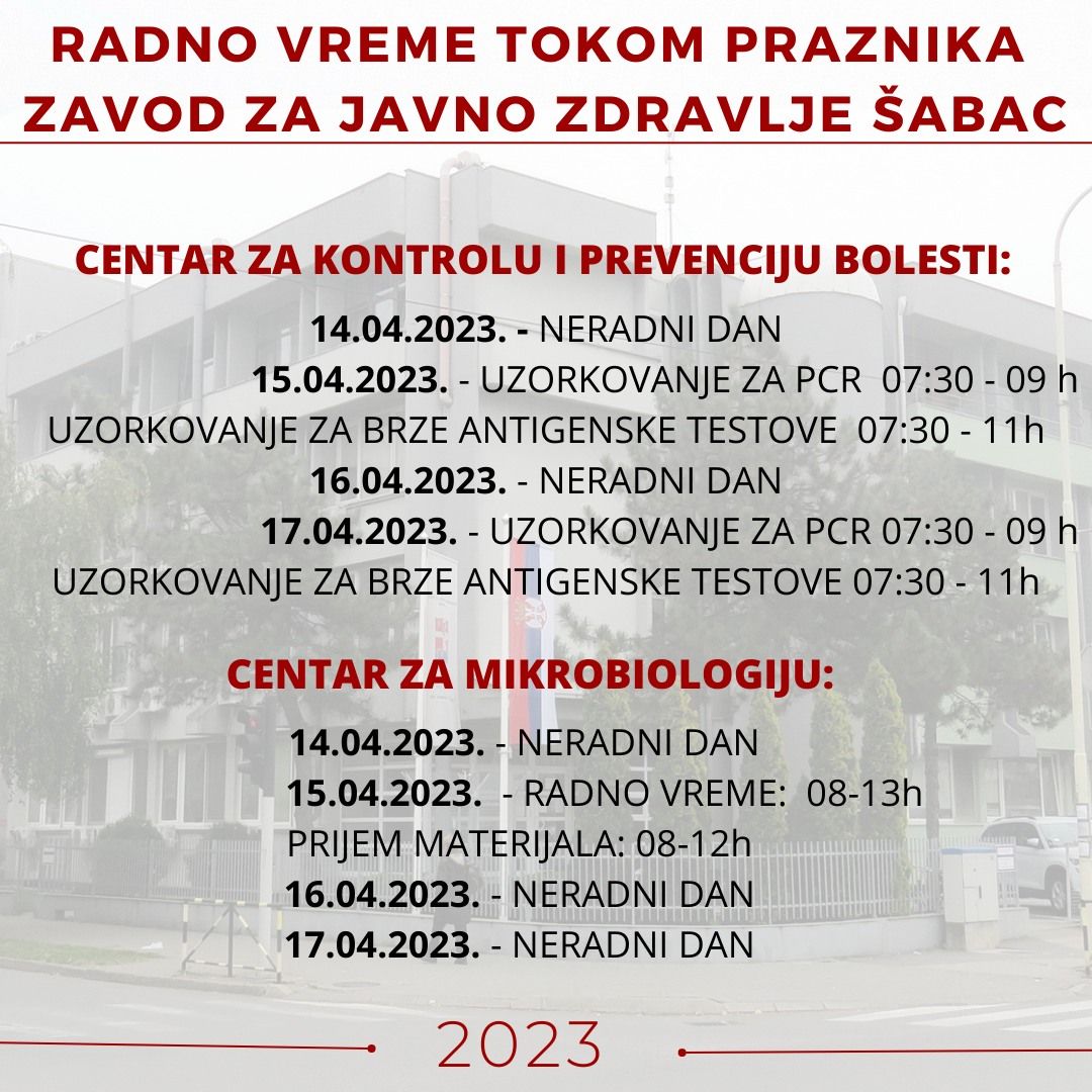 Zavod za javno zdravlje Šabac Radno vreme za praznike Glas Podrinja
