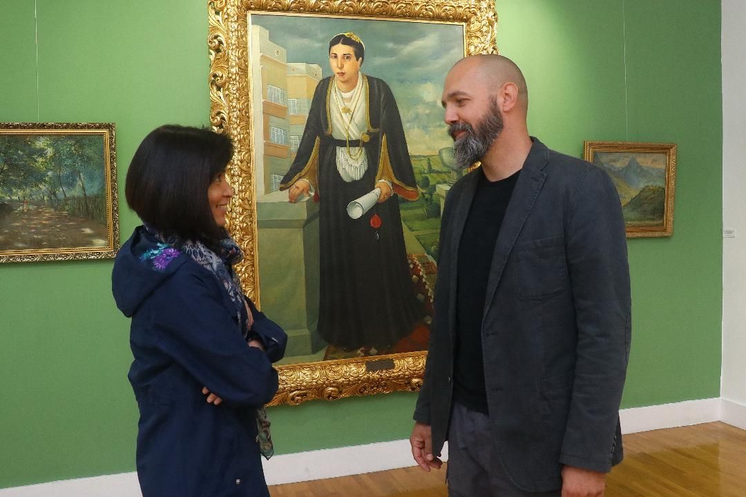 Kod portreta Stane Milanović (Foto: Glas Podrinja)