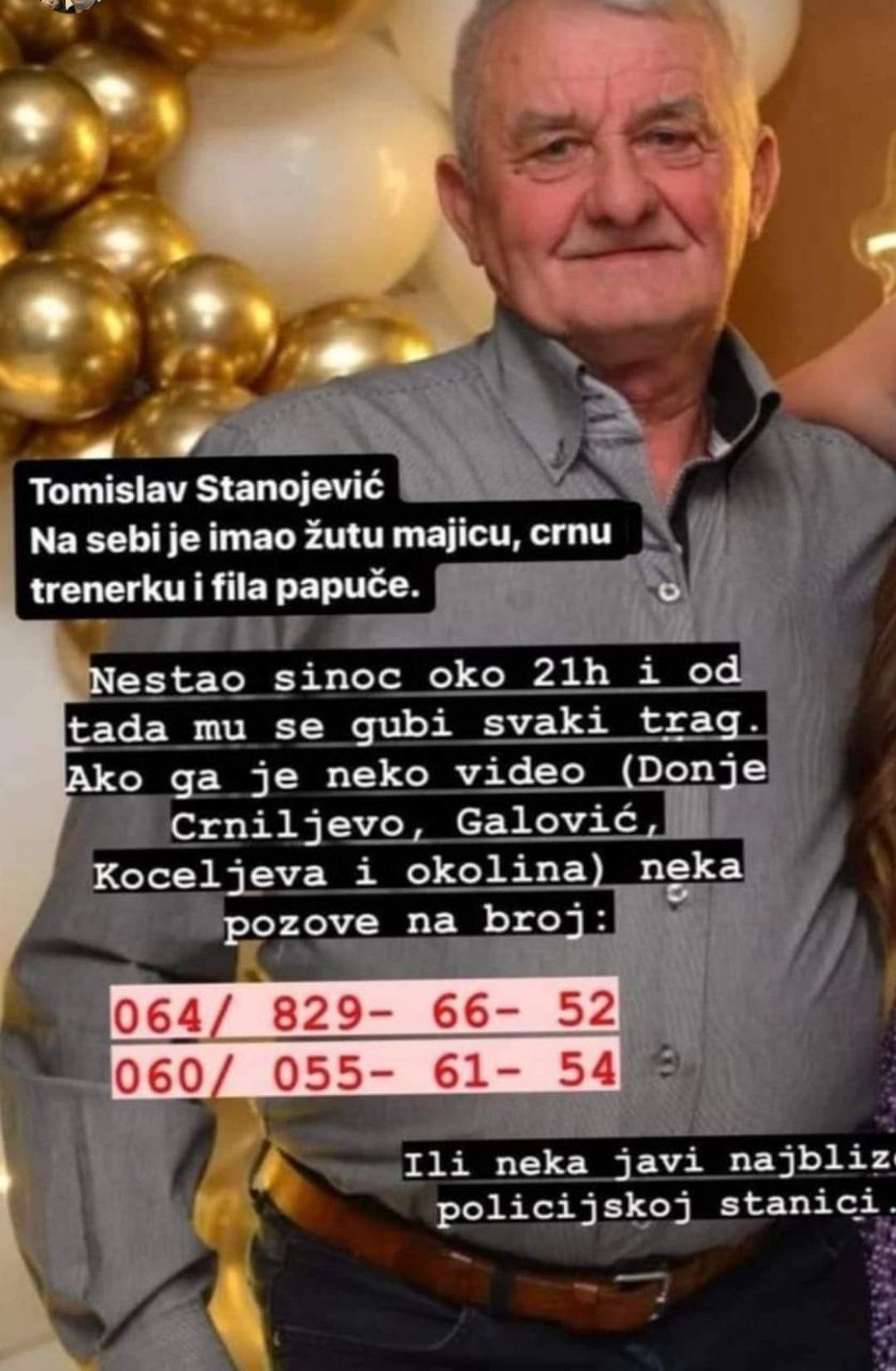 Nestao Tomislav Stanojević, porodica moli za pomoć