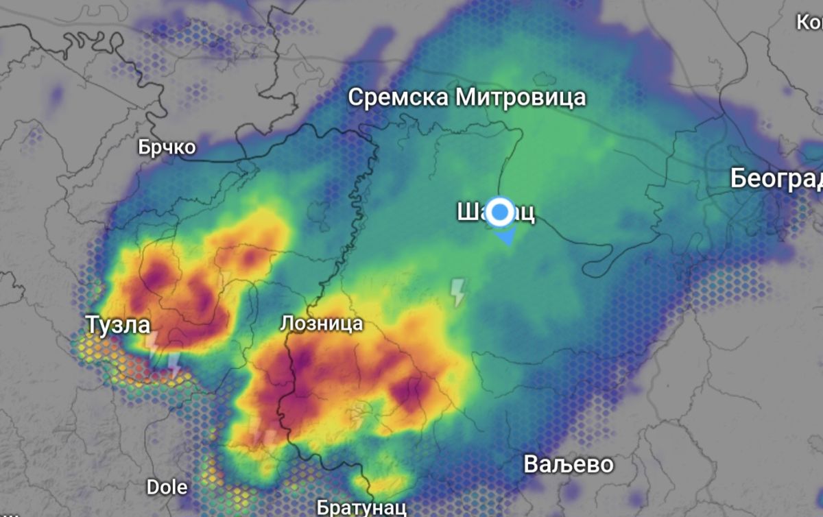 Hitno upozorenje RHMZ-a na jak pljusak u Mačvanskom okrugu