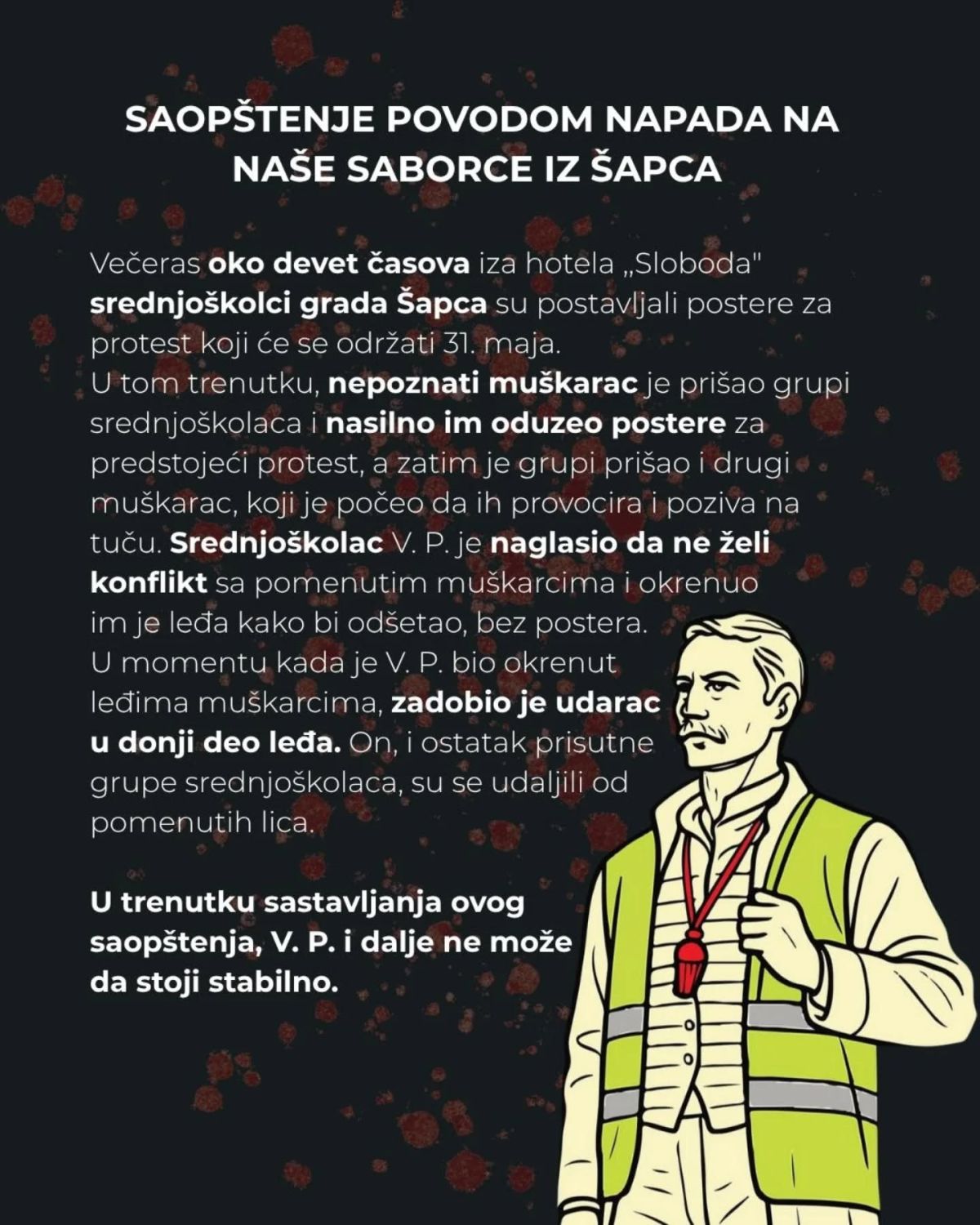 Нападнути средњошколци док су лепили плакате