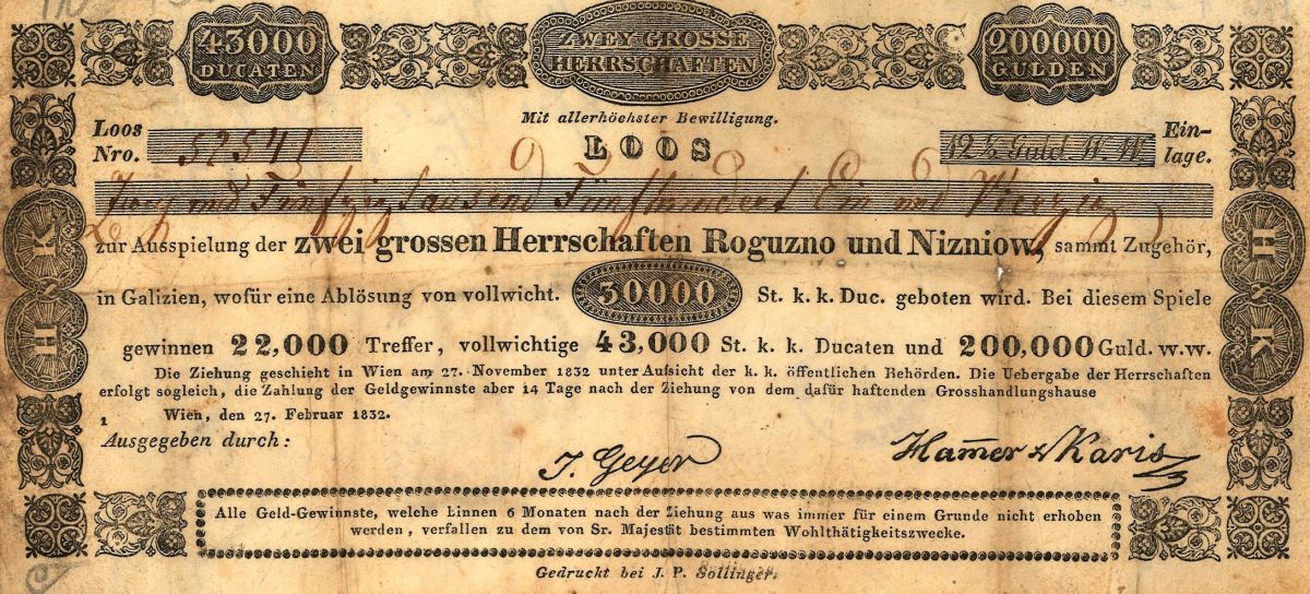 Лутријом до властелинства: Ретки листић из 1832. чува се у шабачком архиву