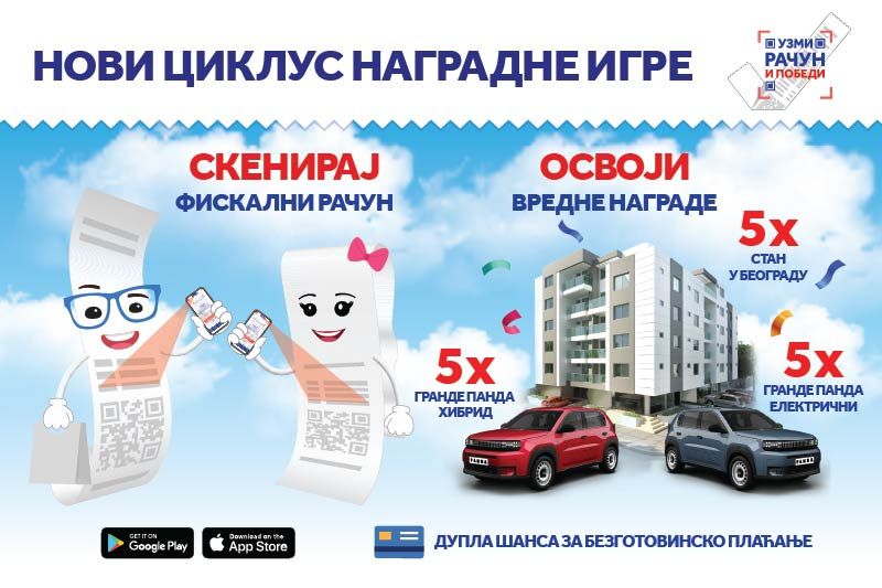 Прво извлачење награда у игри "Узми рачун и победи" 20. септембра
