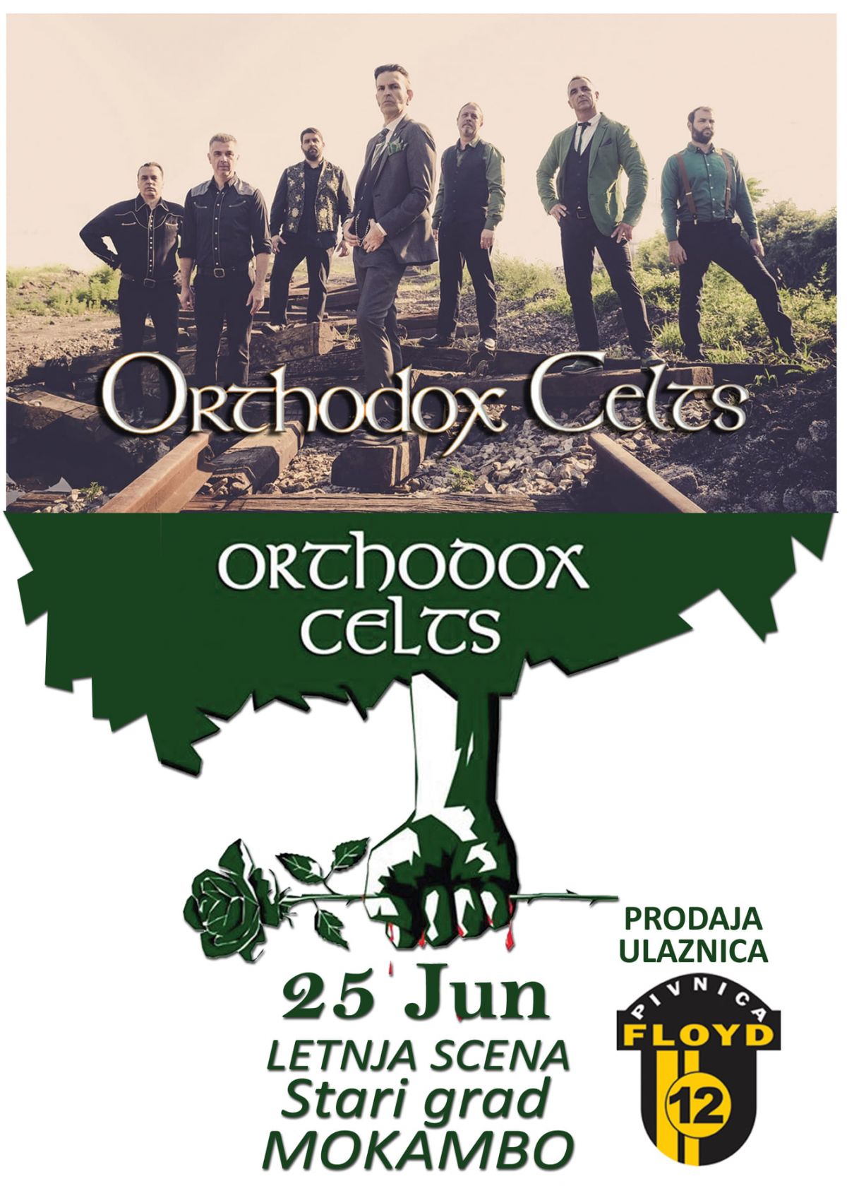 Na letnjoj sceni Pivnice FLOYD (Stari grad, Mokambo) nastupa bend Ortodoks Kelts