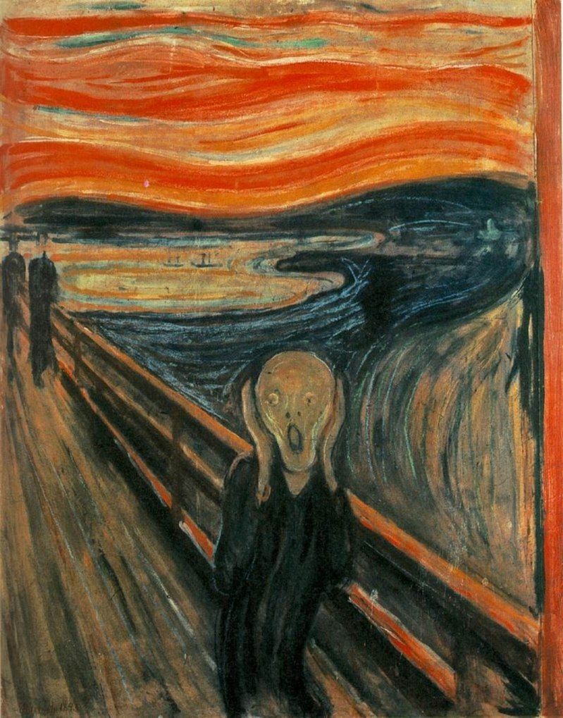 Autor: Edvard Munk - WebMuseum at ibiblioPage: http://www.ibiblio.org/wm/paint/auth/munch/Image URL: http://www.ibiblio.org/wm/paint/auth/munch/munch.scream.jpg, Javno vlasništvo, https://commons.wikimedia.org/w/index.php?curid=37610298