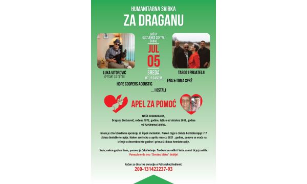 Humanitarna svirka za Draganu 5. jula