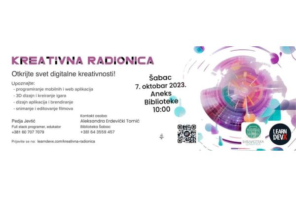 Kreativna radionica programiranja u Biblioteci šabačkoj