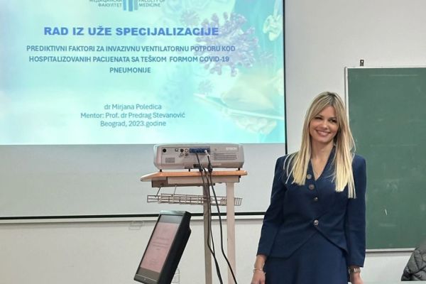 Dr Mirjana Poledica prva u Srbiji postala subspecijalista intenzivne medicine