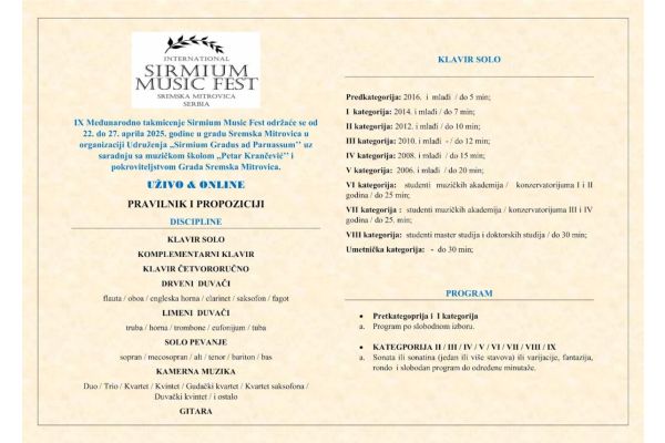 Pijanisti i flautisti Muzičke škole na Sirmium Musik Fest - u