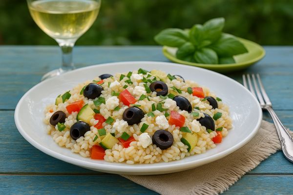 Mediteranski rižoto sa povrćem i fetom – zdrav i lagan obrok za letnje dane