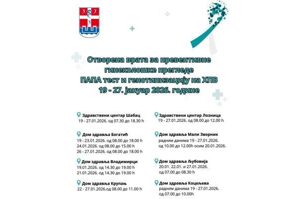 Preventivni ginekološki pregledi - termini pregleda u domovima zdravlja