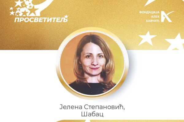 Nastavnica engleskog Jelena Stepanović među polufinalistima nagrade „Prosvetitelj“ za 2026. godinu