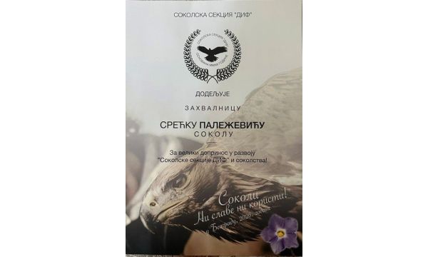 Срећку Палежевићу захвалница ДИФ-а